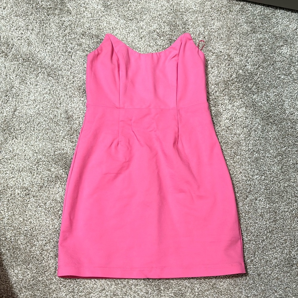 Super down Hot pink dress stretchy material